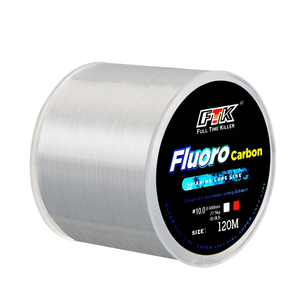 N120M fir de pescuit cu acoperire cu fluorocarbon 0,20 mm-0,60 mm 7,15 lb-45 lb linie de pescuit cu fibră de carbon, linie de pescuit cu momeală, sârmă, scufundare, Japonia