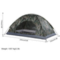 Cort camping ultraușor pentru 1 persoană, impermeabil, camuflaj, protecție UV – ideal drumeții și pescuit