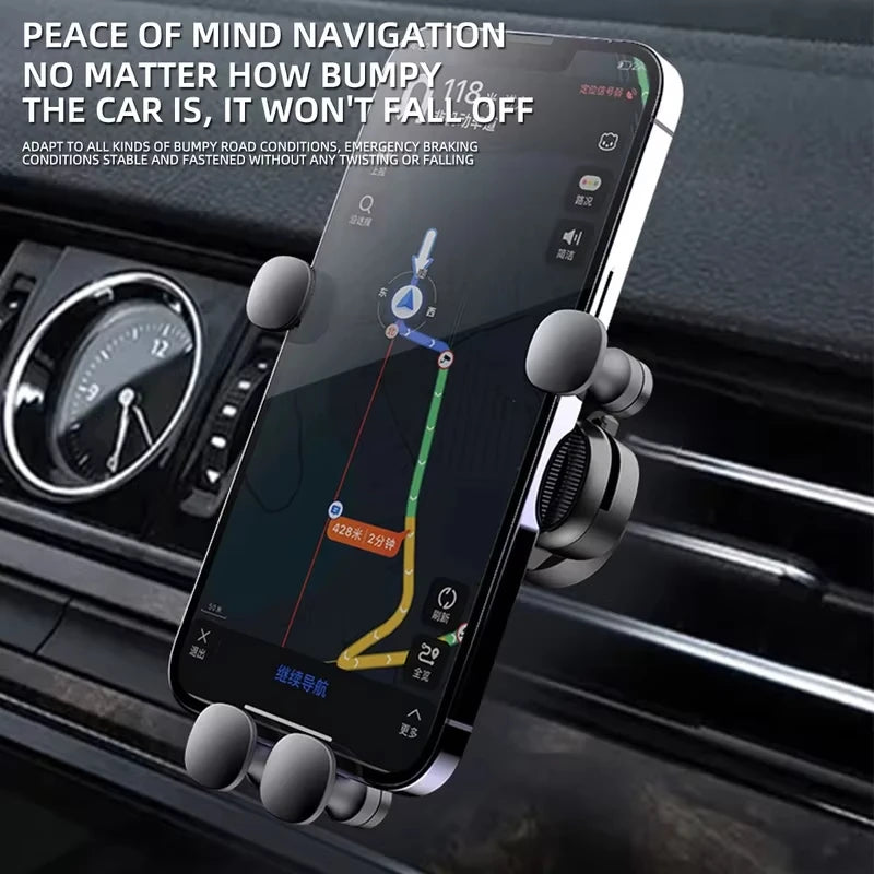 Universal Gravity Car Phone Holder Air Vent Mount Mobile Support for iPhone 13/12 Xiaomi - Automotive GPS Stand