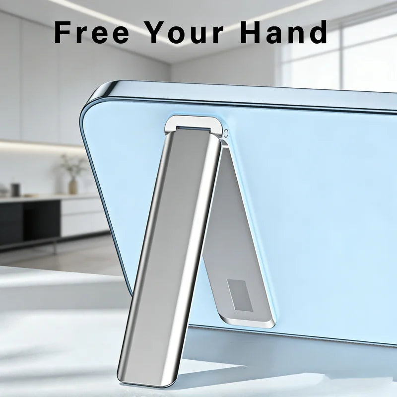 Ultra-thin Mini Magnetic Replicate Mobile Cell Phone Holder Bracket Metal Desktop Stand Universal Support Folding Kickstand Rack