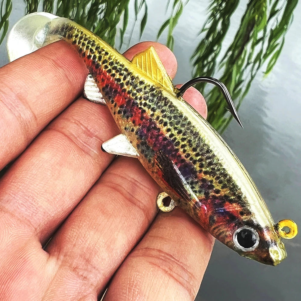 PROBEROS 1/5pcs Paddle T Tail Fake Fish Lure Artificial Bait Shad Soft Swimbait Fishing Lures for Pike Zander Bass Pesca