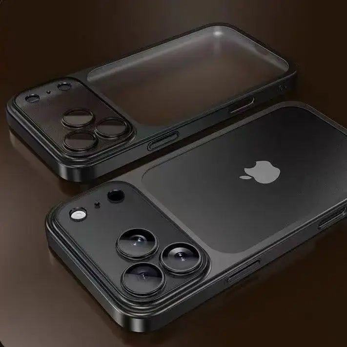 Luxury Plating Color PC Transparent Phone Case For iPhone 17 16 15 14 13 Pro Max Air Lens Protection Matte BackPlate Hard Cover