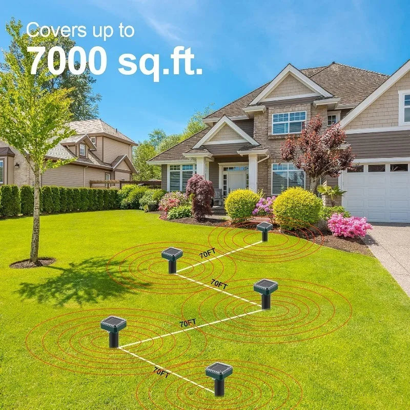 Mole Snake Rodent Chaser Ultrasonic Solar Powered Pest Repeller For Lawn Garden Outdoor Yard Protection Device