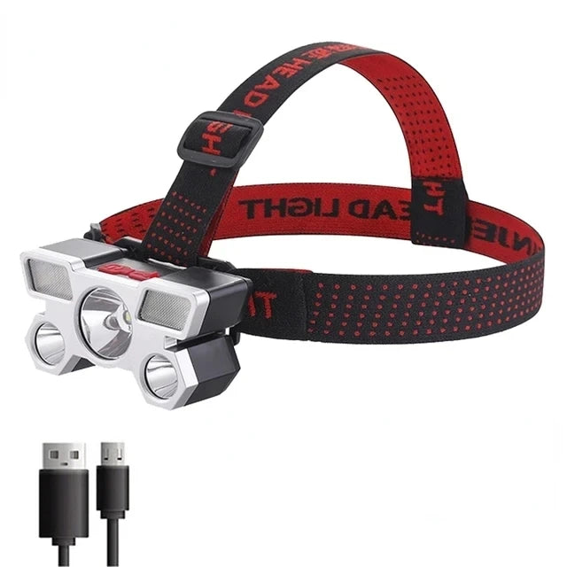 Powerful 5/11 LED Headlamp Built-in 18650 Battery USB Rechargeable Head Flashlight Outdoor Camping Fishing Headlight Lantern