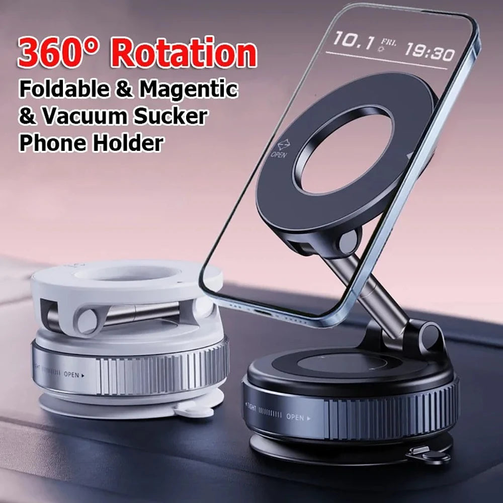 360 Degree Rotation Foldable Universal Mobile Phone Stands Magnetic Vacuum Suction Phones Holder Multi Angle Adjustable Holder