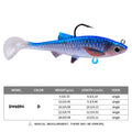 PROBEROS 1/5pcs Paddle T Tail Fake Fish Lure Artificial Bait Shad Soft Swimbait Fishing Lures for Pike Zander Bass Pesca