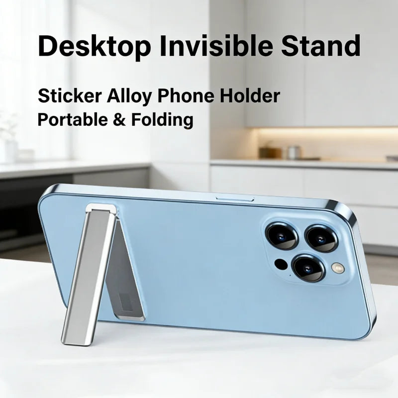 Ultra-thin Mini Magnetic Replicate Mobile Cell Phone Holder Bracket Metal Desktop Stand Universal Support Folding Kickstand Rack