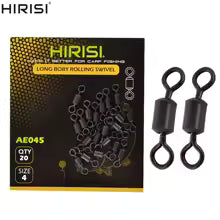 Set 20 Vârteje Pescuit cu Corp Lung – Rolling Swivel pentru Crap, Accesorii Monturi