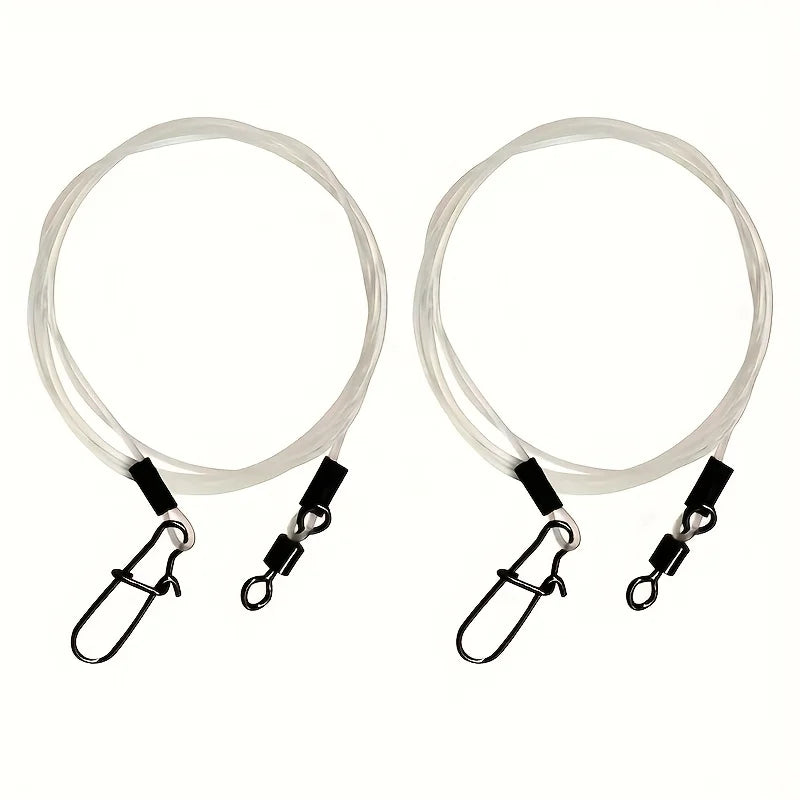 12PCS Fluorocarbon Fishing Leaders,Equipped with High-Speed 360° Rotating Swivels Saltwater & Freshwater Fishing for Pike Bass