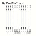 12PCS Fluorocarbon Fishing Leaders,Equipped with High-Speed 360° Rotating Swivels Saltwater & Freshwater Fishing for Pike Bass