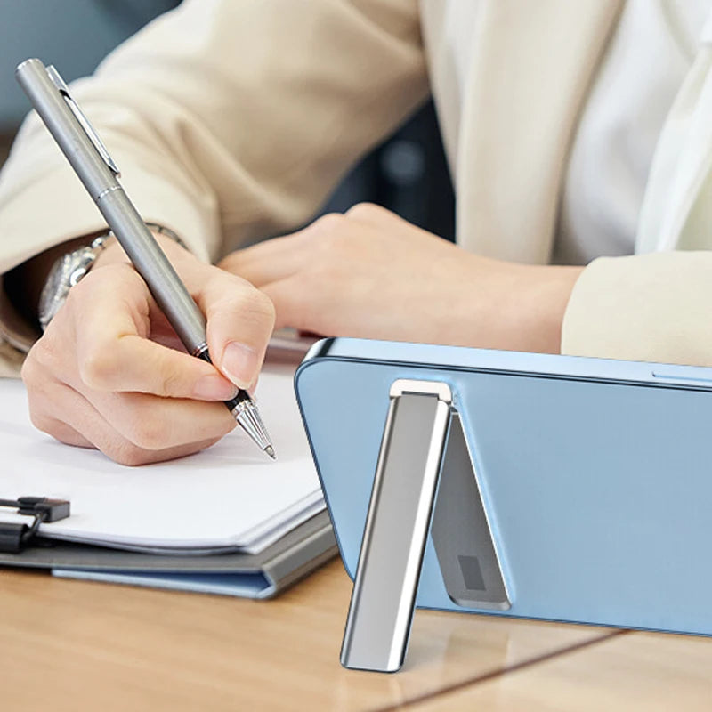 Ultra-thin Mini Magnetic Replicate Mobile Cell Phone Holder Bracket Metal Desktop Stand Universal Support Folding Kickstand Rack