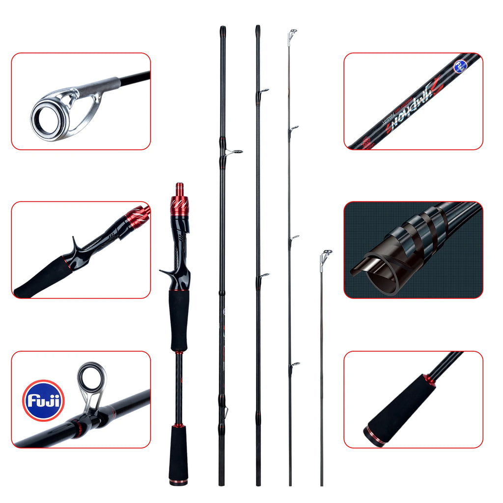 BIUTIFU PHISHGER Traveller Fuji Spinning Bait Casting Lure Bass Fishing Rods 1.8m~3.0m Carbon Ultralight Fast Pole With Tube Bag