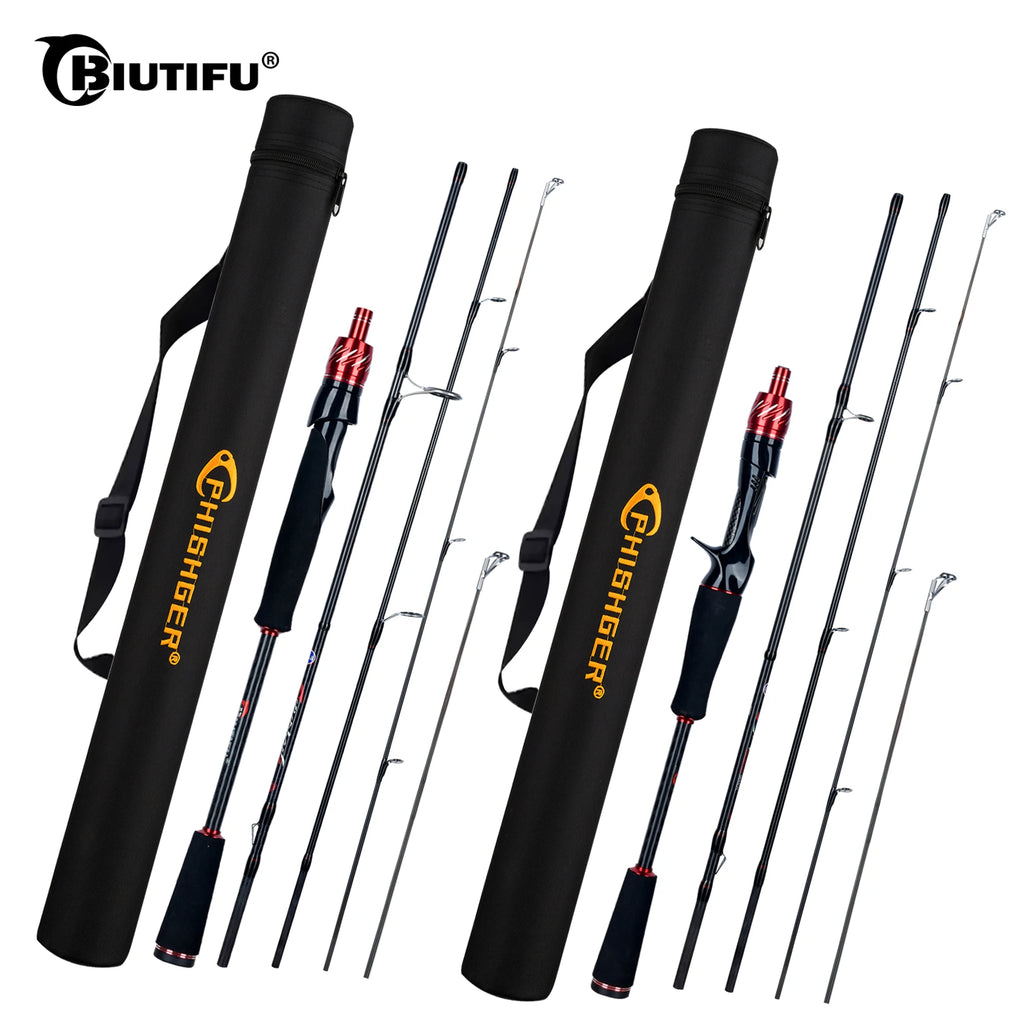 BIUTIFU PHISHGER Traveller Fuji Spinning Bait Casting Lure Bass Fishing Rods 1.8m~3.0m Carbon Ultralight Fast Pole With Tube Bag