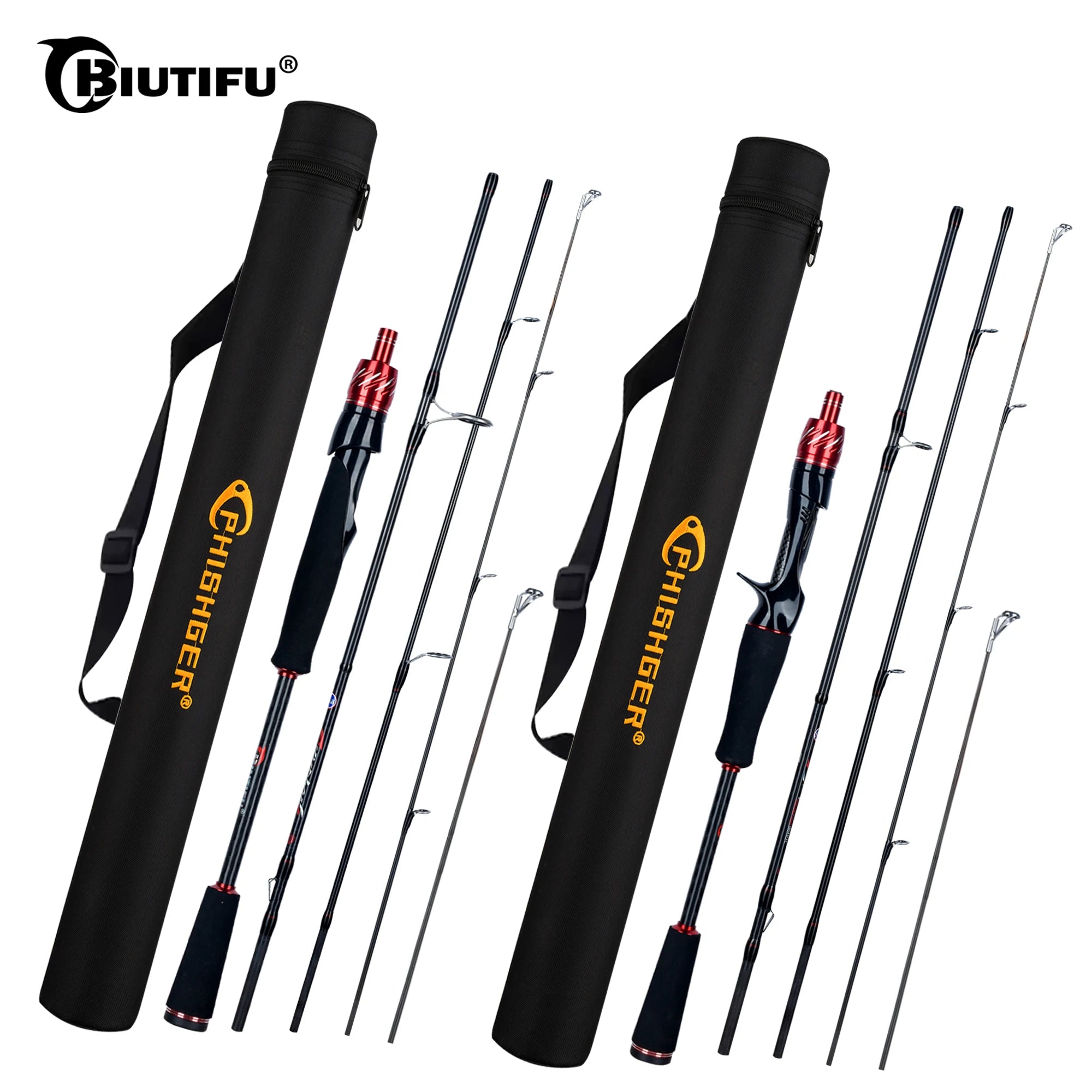 BIUTIFU PHISHGER Traveller Fuji Spinning Bait Casting Lure Bass Fishing Rods 1.8m~3.0m Carbon Ultralight Fast Pole With Tube Bag